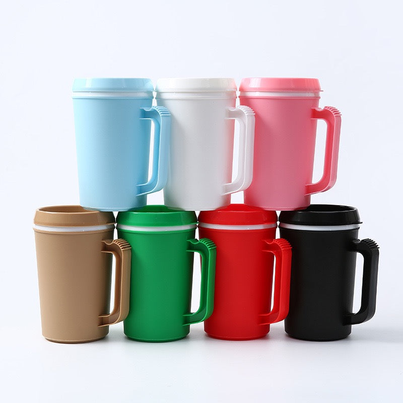 22oz/34oz PP Double Walled Cup with Straw