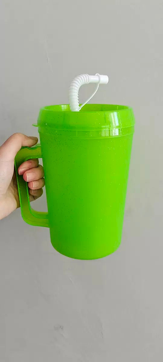 22oz/34oz PP Double Walled Cup with Straw