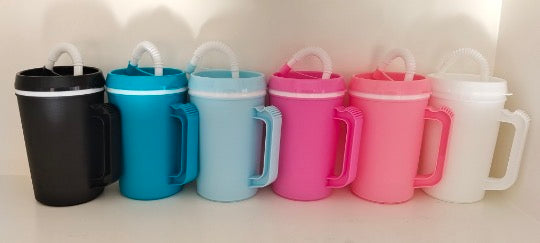 22oz/34oz PP Double Walled Cup with Straw