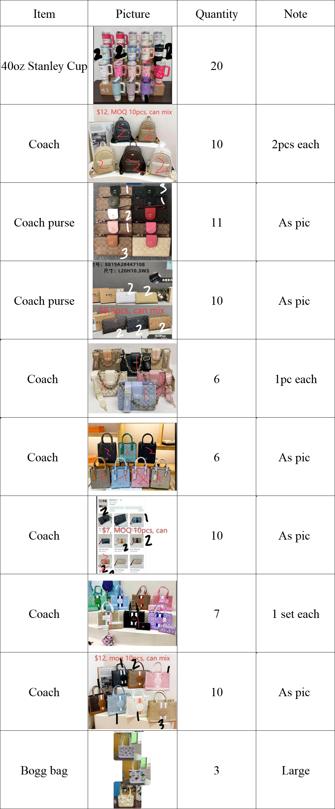 20pcs cups and 73pcs bags by sea-as pic