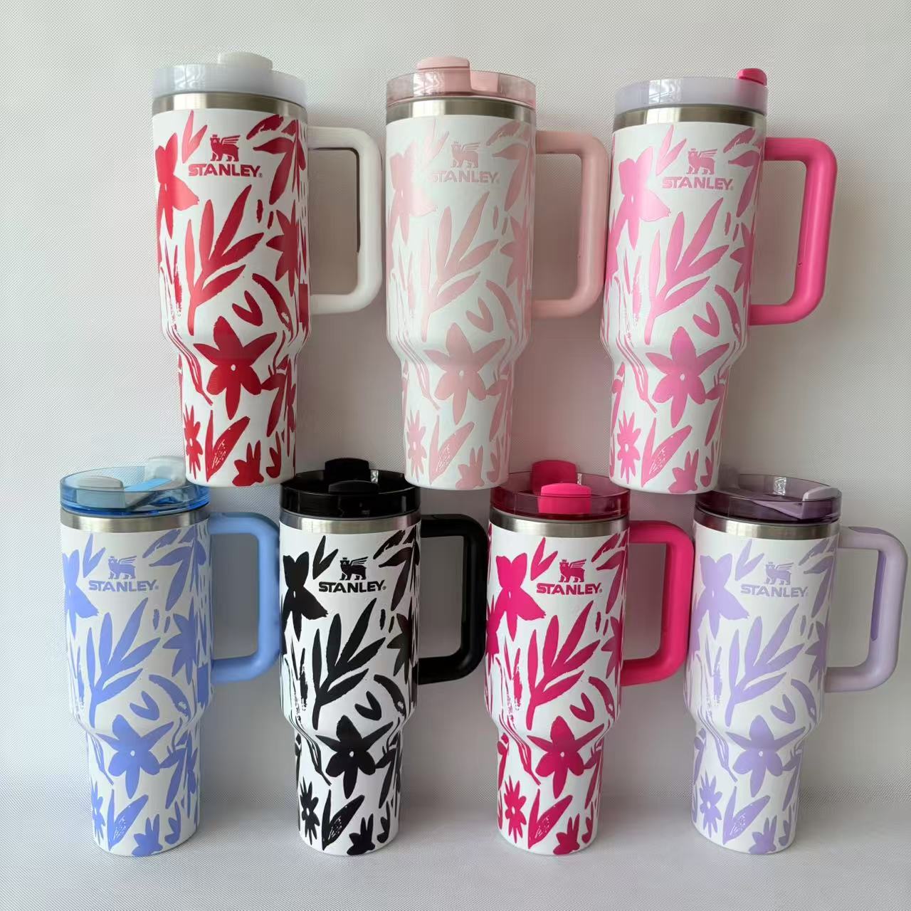 40oz Stanley LV Insulated Stainless Steel Tumbler with Handle and Straw-20pcs