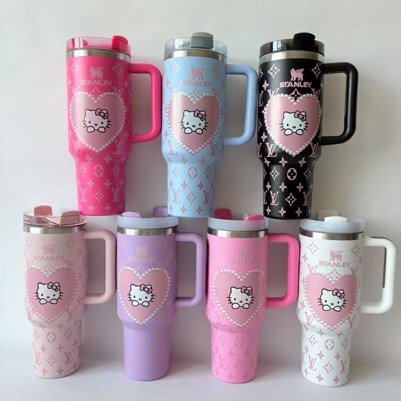 40oz Stanley LV Insulated Stainless Steel Tumbler with Handle and Straw-20pcs