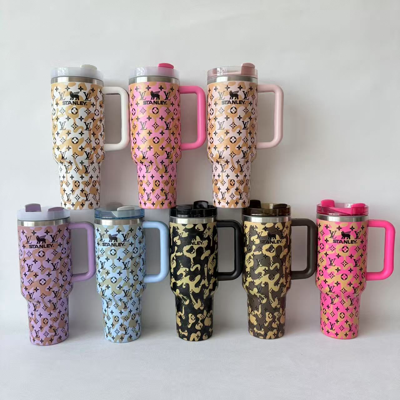 40oz Stanley LV Insulated Stainless Steel Tumbler with Handle and Straw-20pcs