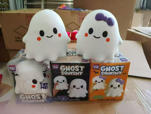 13.5*13cm Halloween Crazy Fun Ghost Squishy Toys TPR Soft Stress Relief Sensory Toys-344pcs