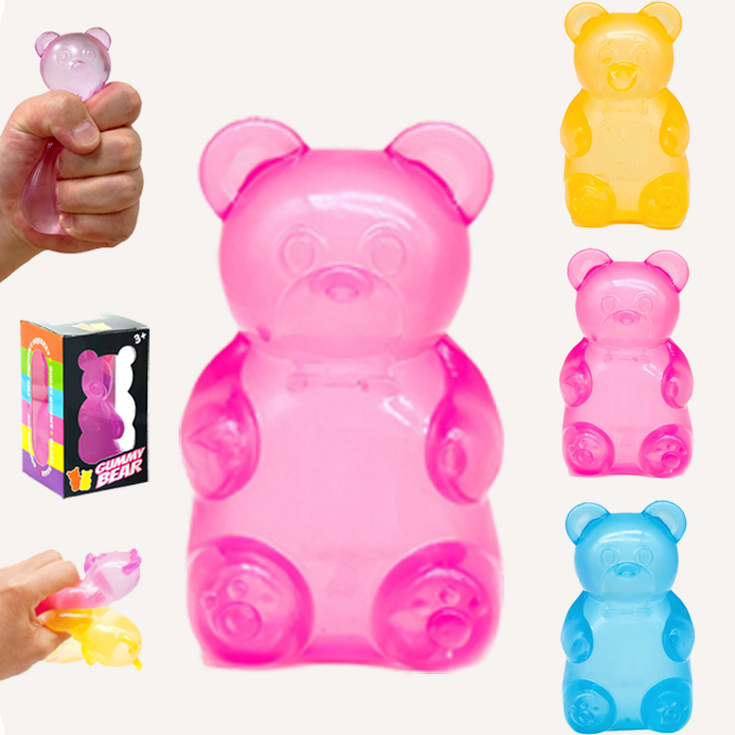 Bear Squishy Stress Sensory Fidget Stress Ball Soft High Density Slow Rising Jelly Gummy Bear Decompression Squeeze Squishy Toys-72pcs