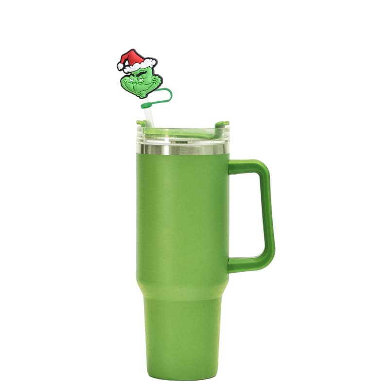 Christmas Silicone Straw Charms Toppers For Tumblers Dustproof 40oz Tumbler Straw Cover Topper