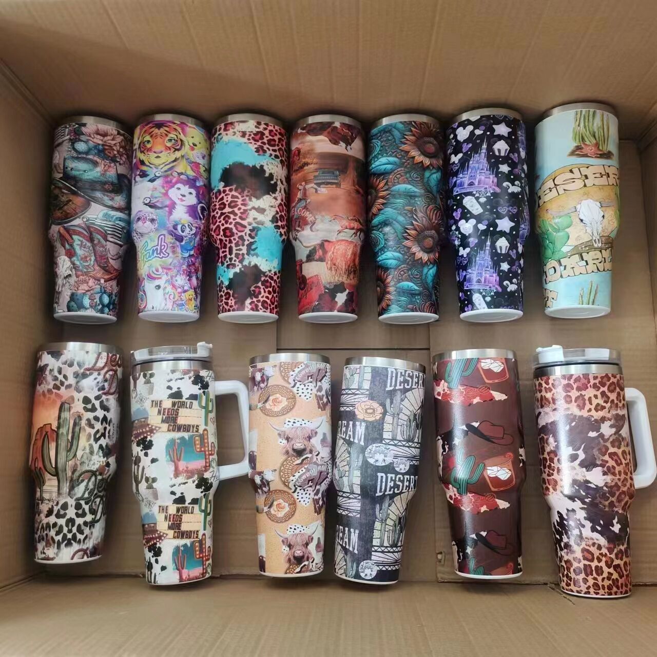 25pcs pack Hot selling 40oz western print tumblers