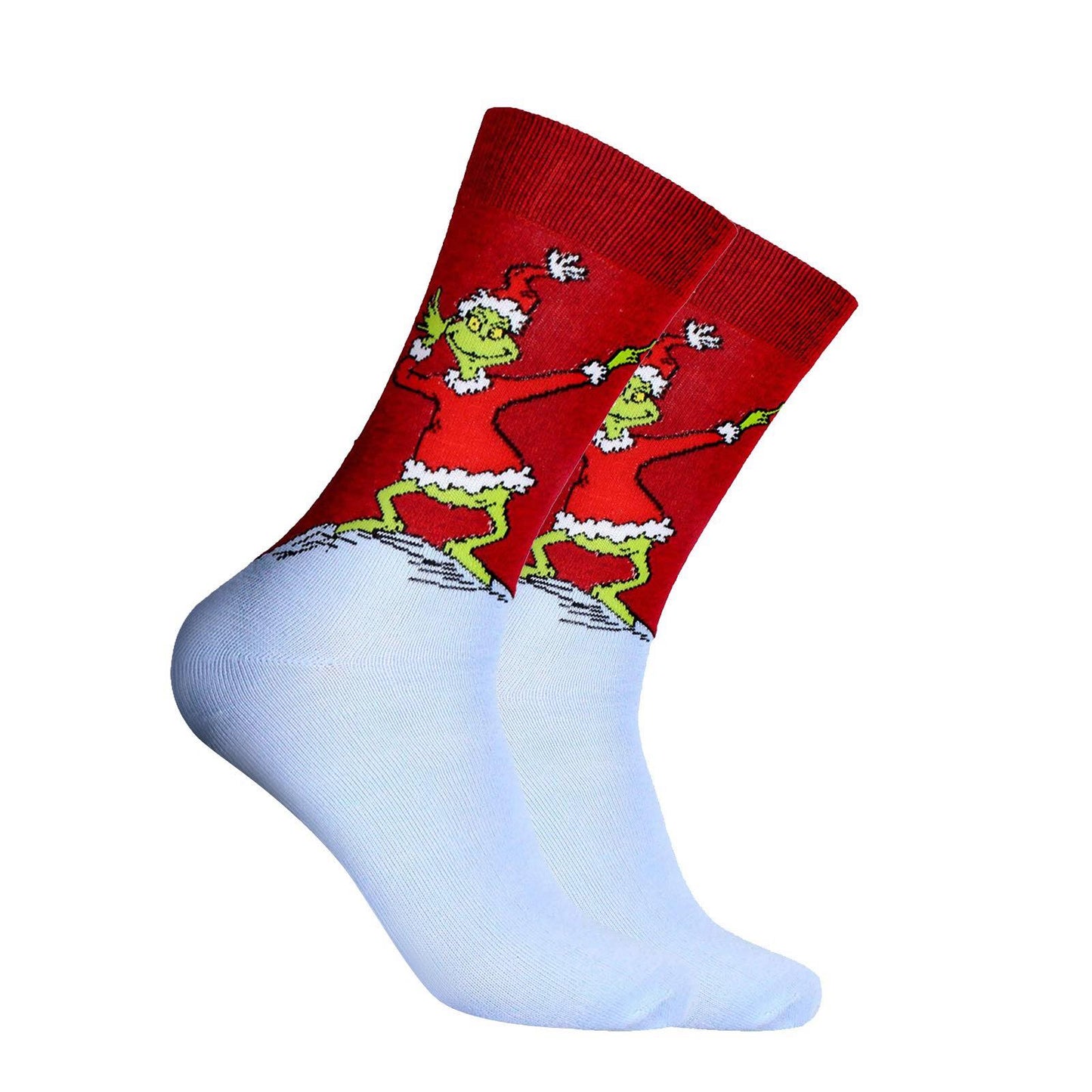 grinch cotton funny novelty anime cartoon grinch face emoticon man and women socks