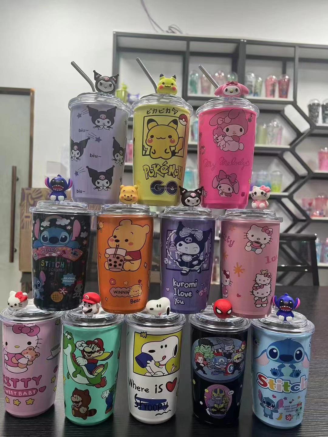 3D Print Cute Cartoon 30oz Stanley style colors flip straw school tumblers