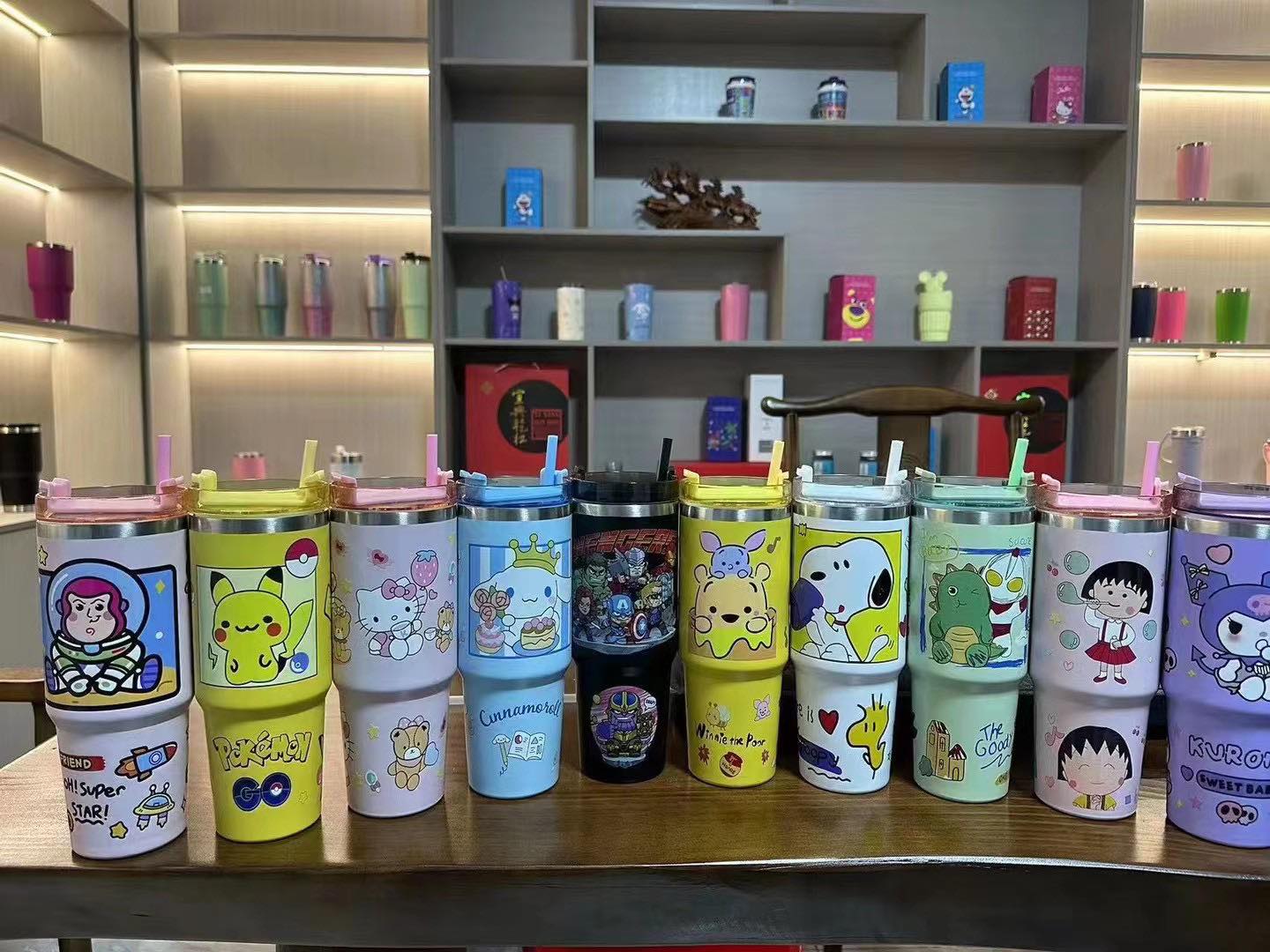 3D Print Cute Cartoon 30oz Stanley style colors flip straw school tumblers