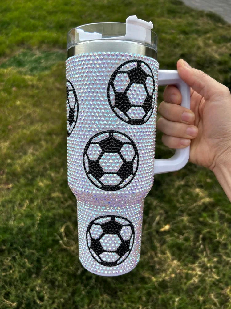 40oz rhinestone baseball print bling tumblers