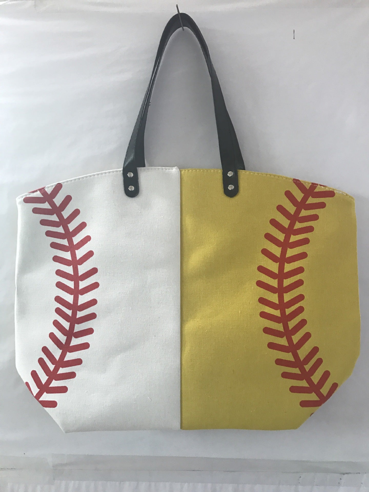 Baseball Logo Custom Embroidery Handbag Shopping Totes