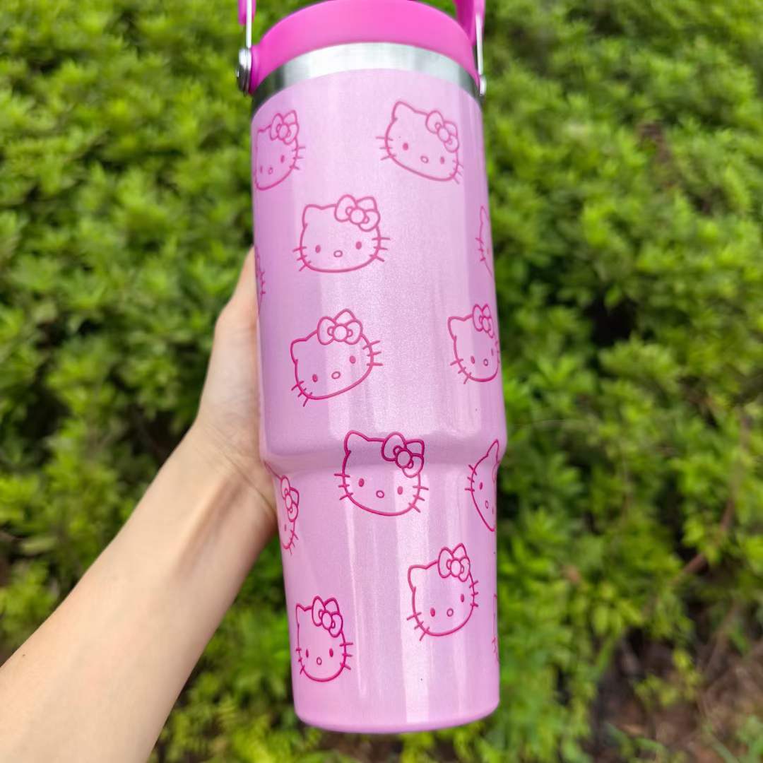 25pcs 30oz & 25pcs 20oz Hello Kitty Stanley Matte macaron colors flip straw school tumblers