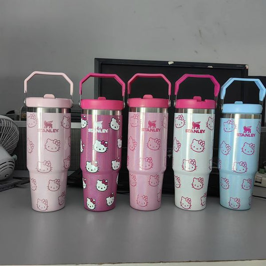 25pcs 30oz & 25pcs 20oz Hello Kitty Stanley Matte macaron colors flip straw school tumblers