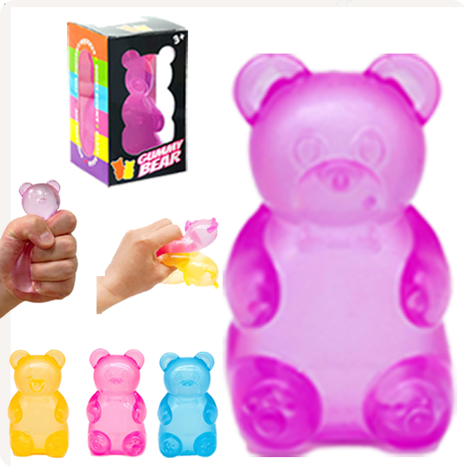 Bear Squishy Stress Sensory Fidget Stress Ball Soft High Density Slow Rising Jelly Gummy Bear Decompression Squeeze Squishy Toys-72pcs