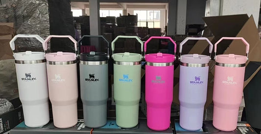 30oz Stanley Matte macaron colors flip straw school tumblers