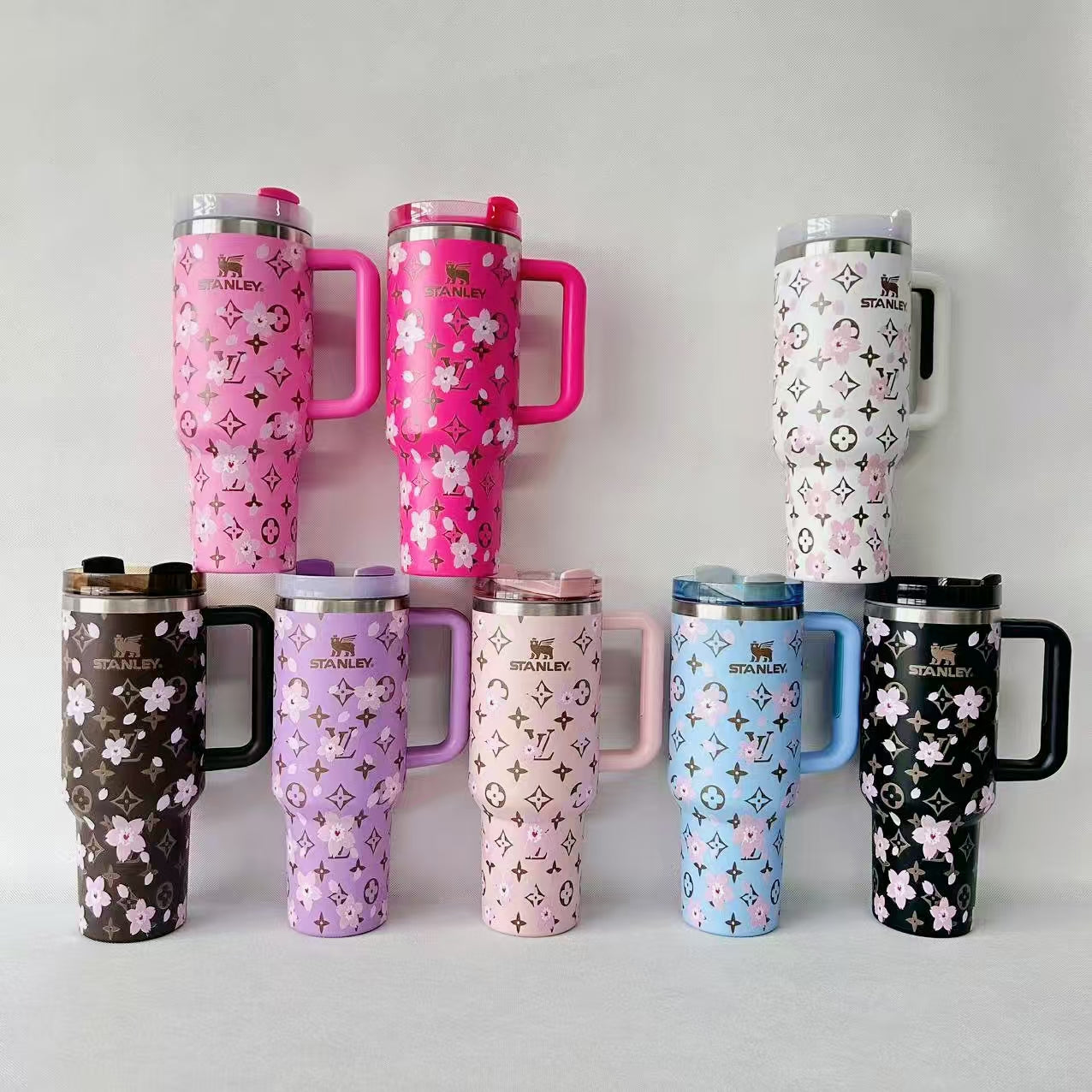 40oz Stanley LV Insulated Stainless Steel Tumbler with Handle and Straw-20pcs