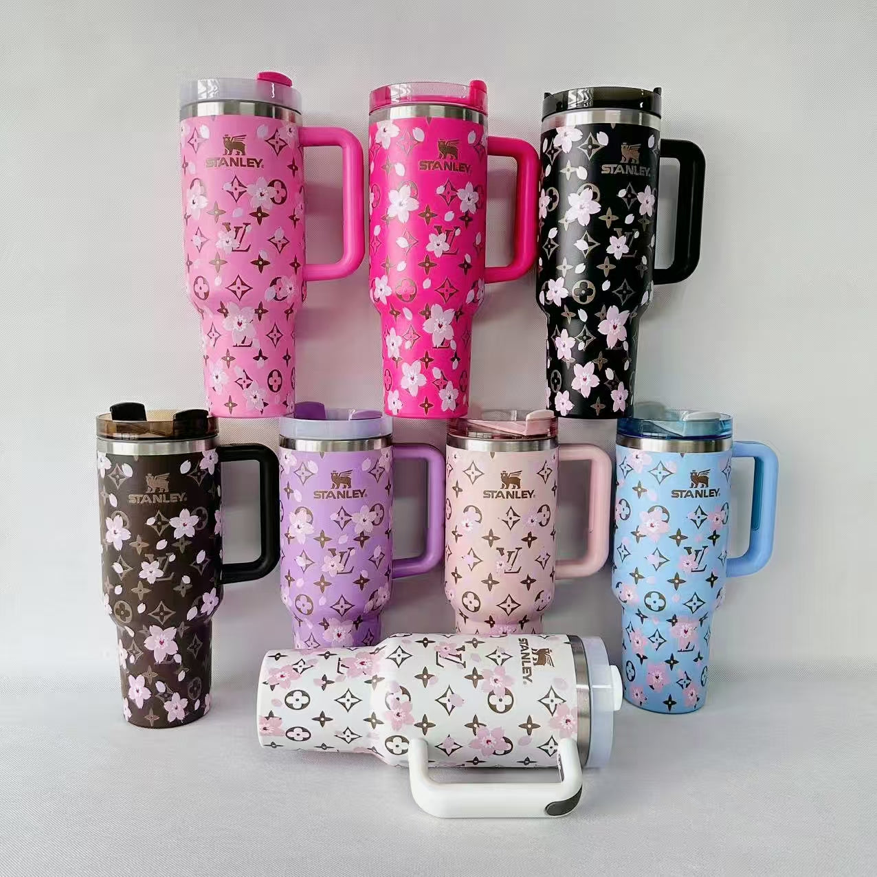 40oz Stanley LV Insulated Stainless Steel Tumbler with Handle and Straw-20pcs