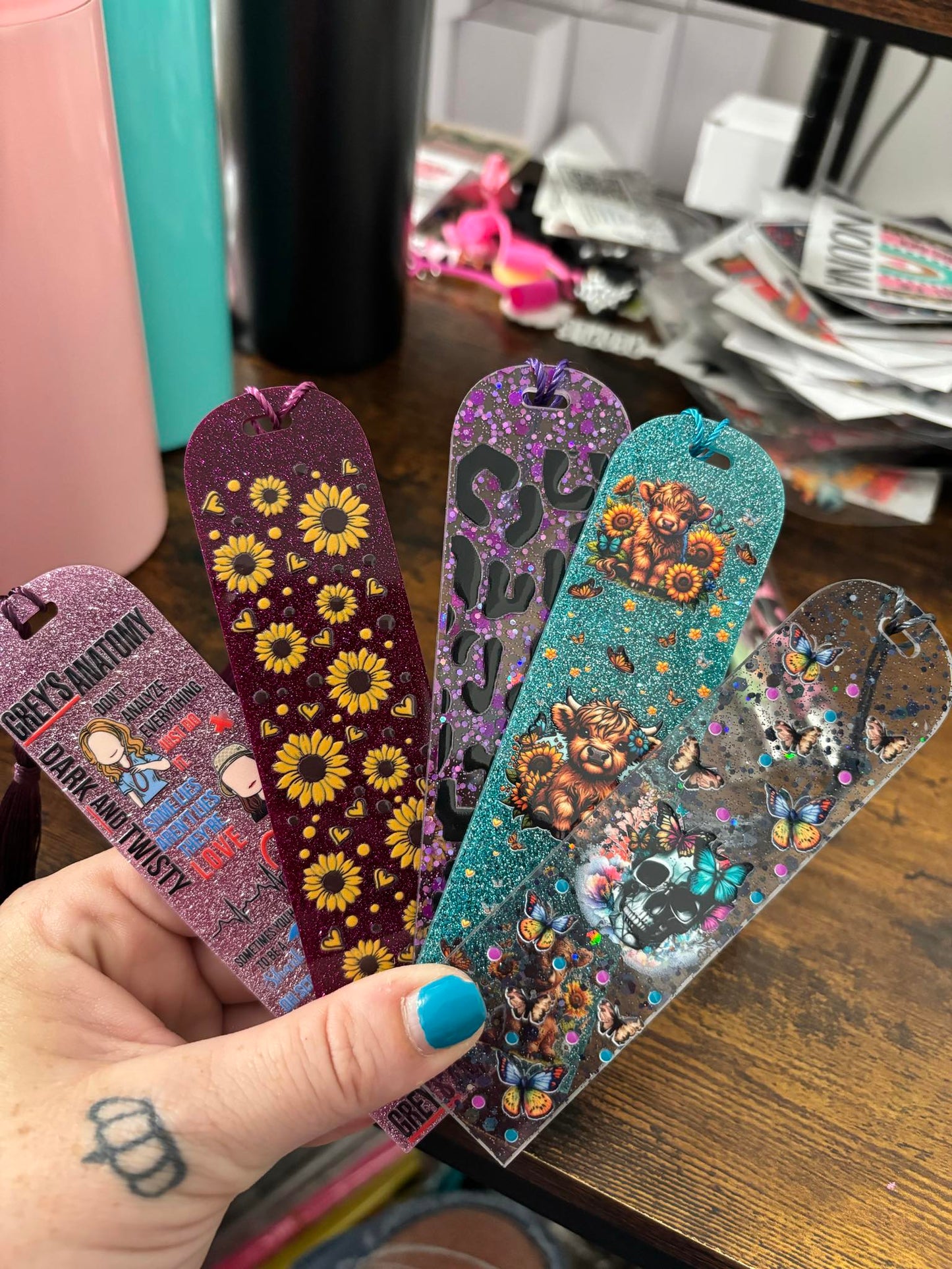 Acrylic Glitter Blank Bookmarks for DTF Wraps