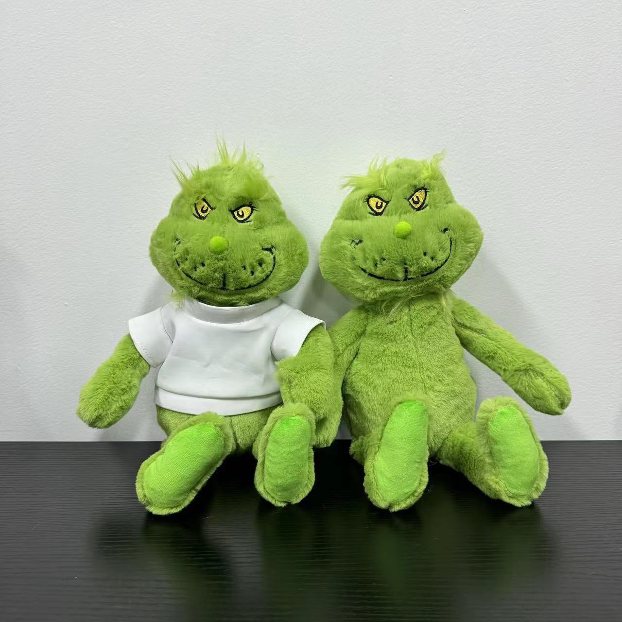 300pcs Christmas Grinch Plush with Sublimation Heat Transfer Tshirts&20pcs Big Grinch Plush dolls with sublimation tshirts