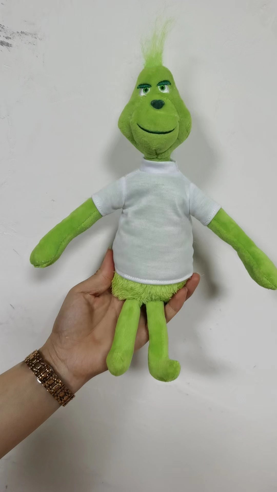 50pcs Christmas Grinch Plush with Sublimation Heat Transfer Tshirts