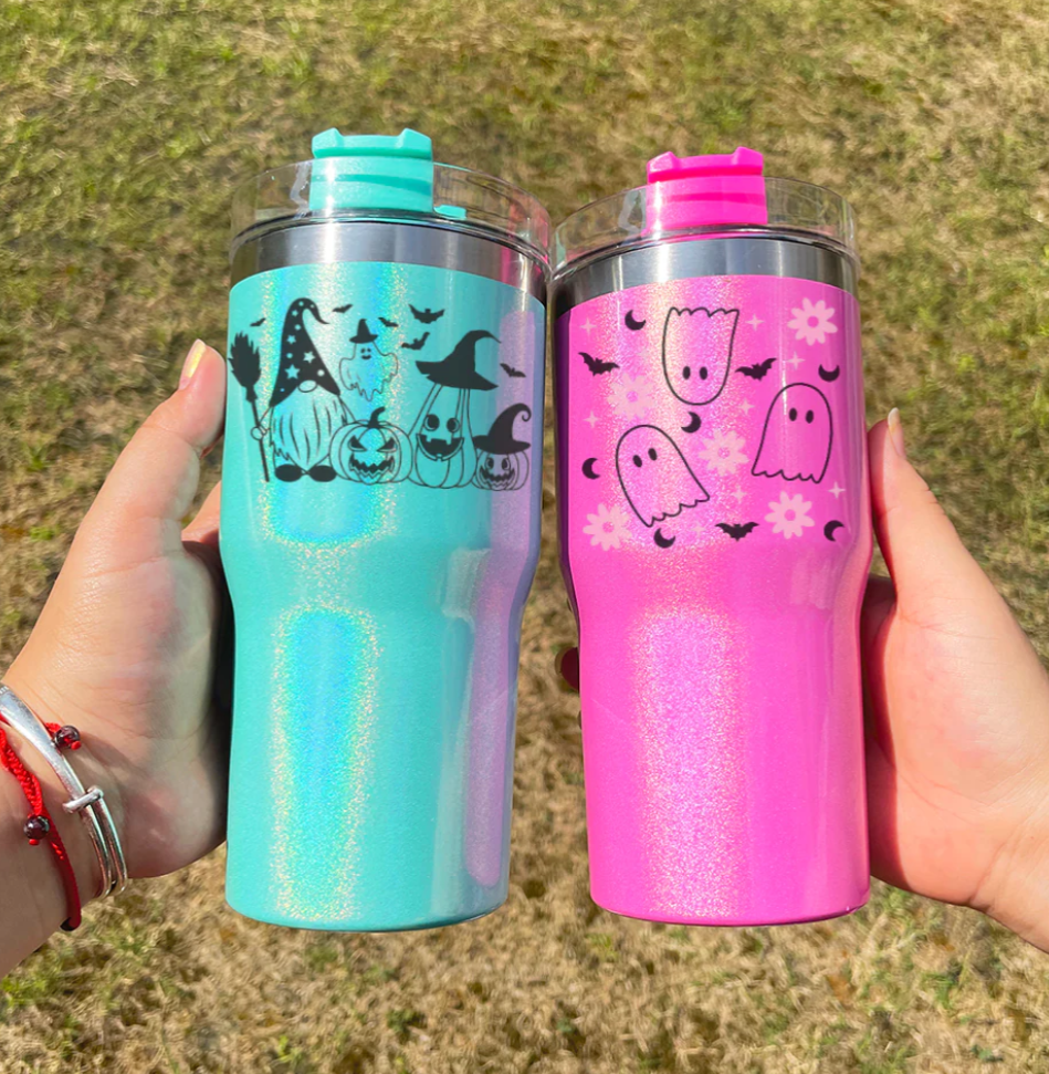 （副本）60pcs 40oz Blank Sublimation Christmas Tumblers Glossy  Adventure Quencher vacuum metal cup stainless travel mug stanleys 40oz insulated handle tumbler with lids and straw