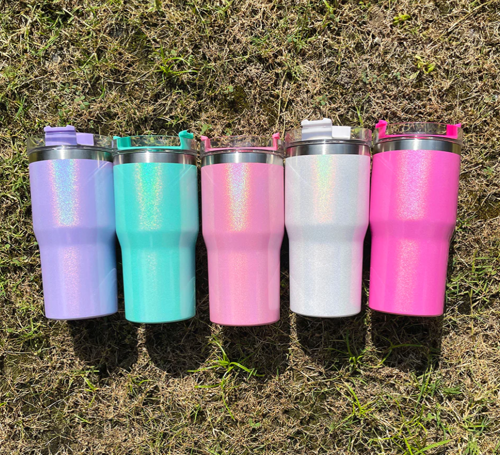 60pcs 40oz Blank Sublimation Christmas Tumblers Glossy  Adventure Quencher vacuum metal cup stainless travel mug stanleys 40oz insulated handle tumbler with lids and straw