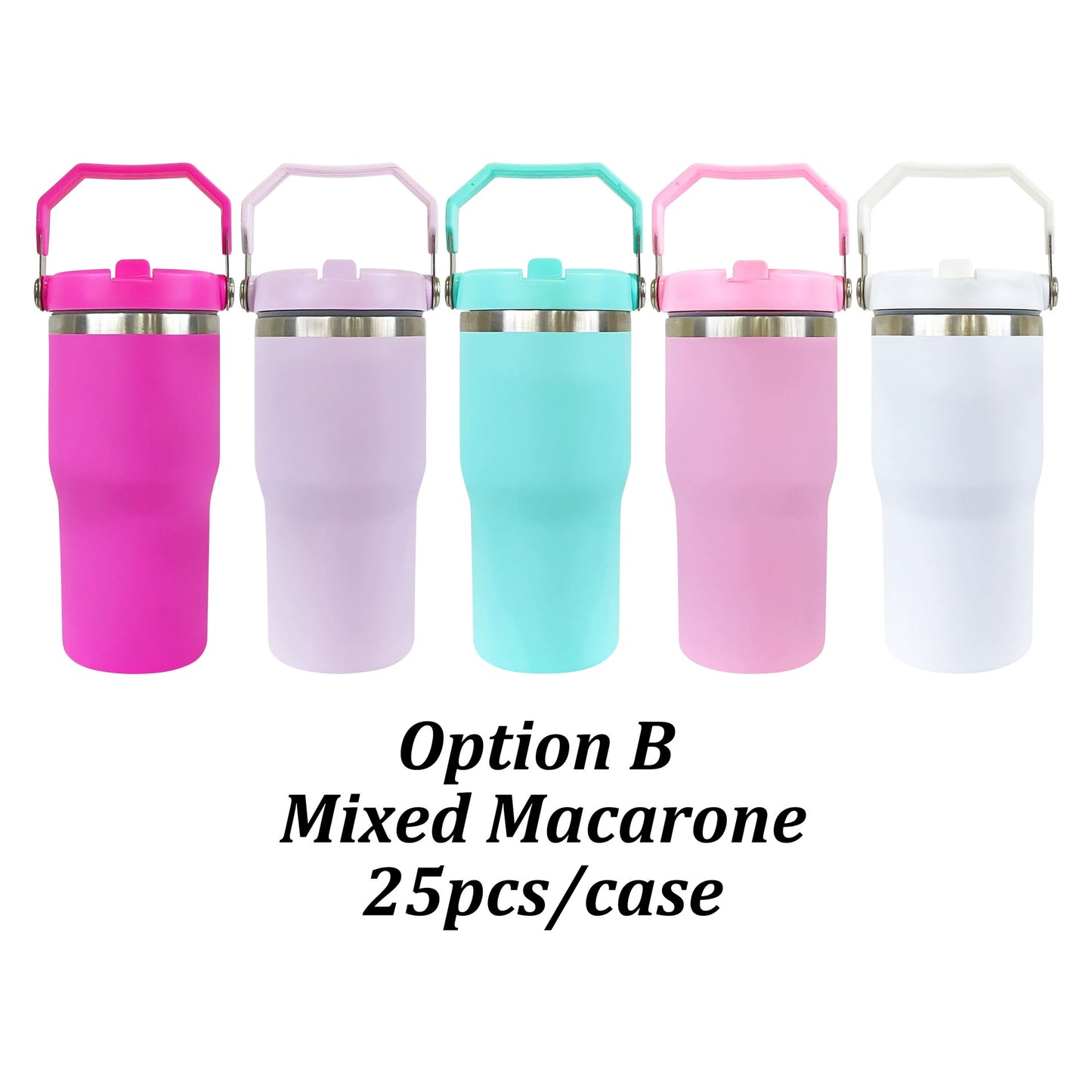 20oz Macaron Colors Matte Sublimation School Water Bottle Kids tumblers-25pcs