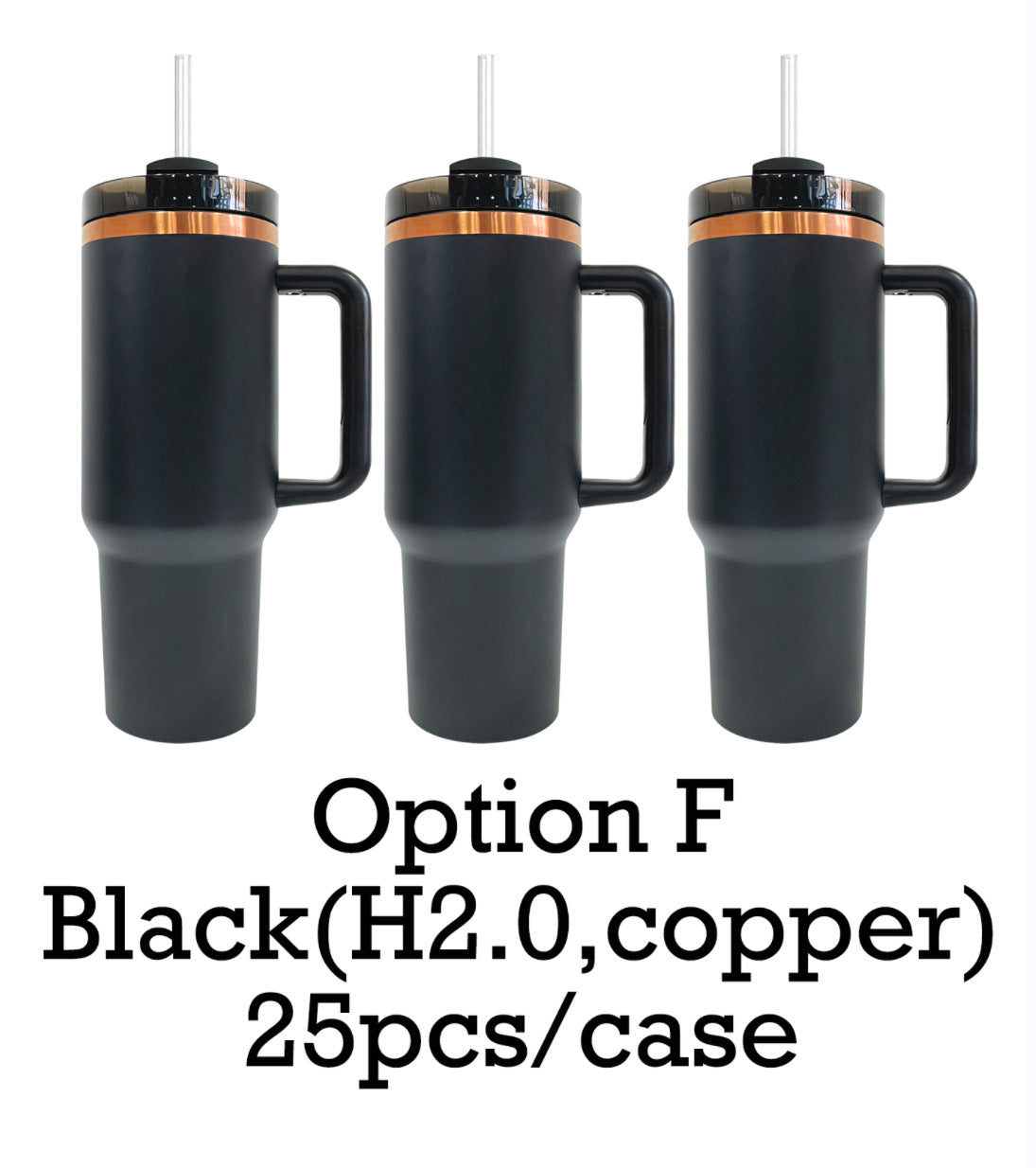 40oz Copper Underneath Quencher H2.0 Powder Coated Tumblers for Laser Engraving-25pcs