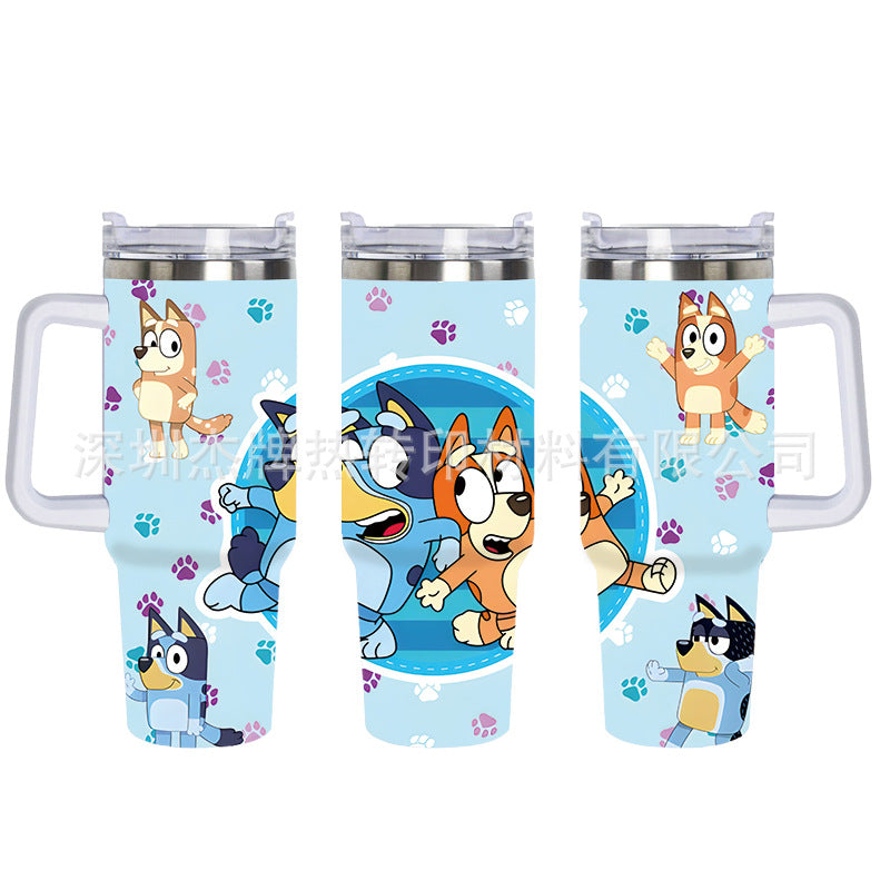 40oz bluey dog double wall stainless steel quencher tumbler