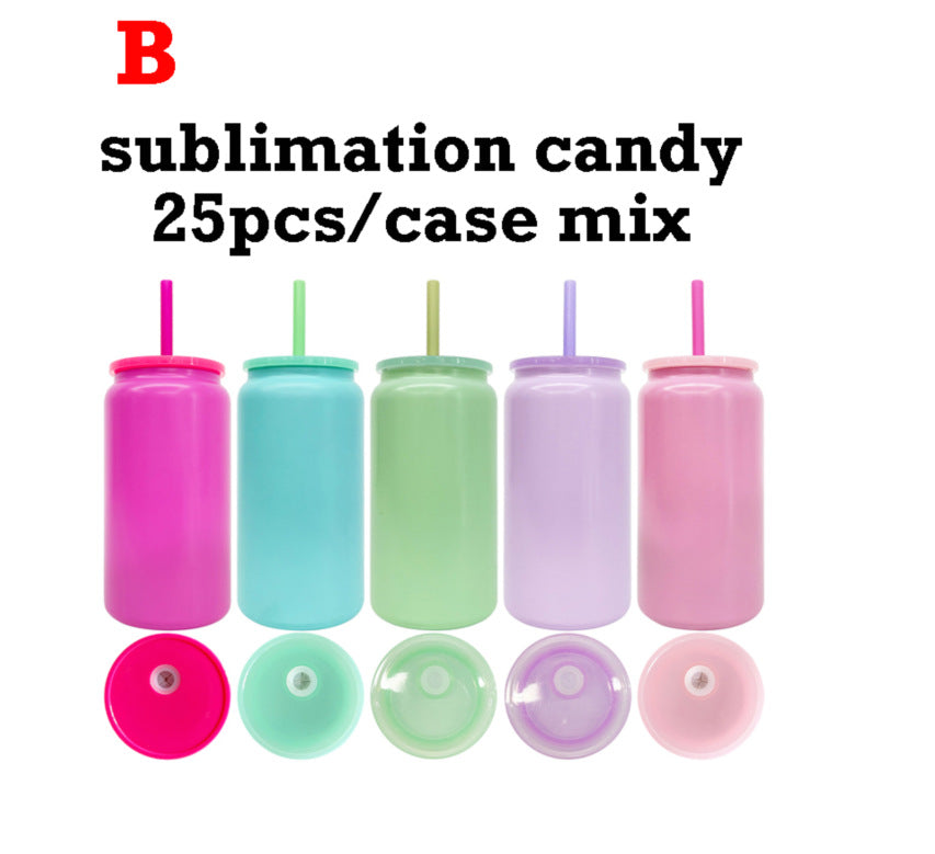 RTS USA_16oz Candy Colors Sublimation Stainless Steel Metal Can Tumblers