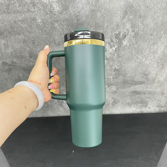 USA RTS 40oz Gold Plated Christmas Powder Coat H2.0 Quencher Tumbler for Laser Engraving-32Pcs