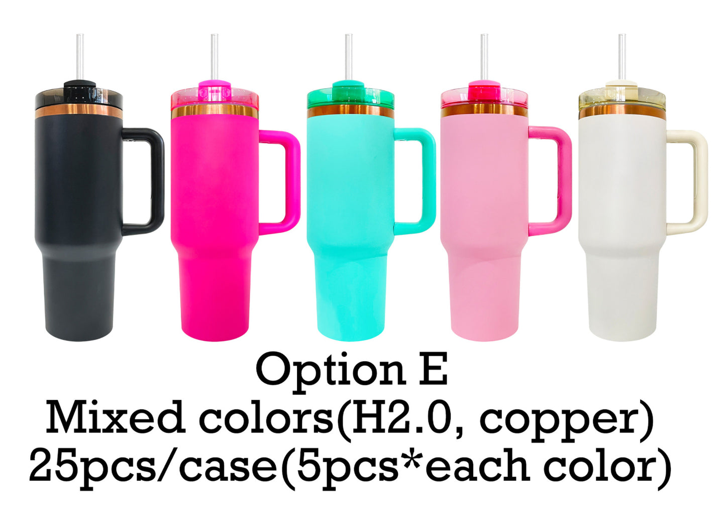 40oz Copper Underneath Quencher H2.0 Powder Coated Tumblers for Laser Engraving-25pcs