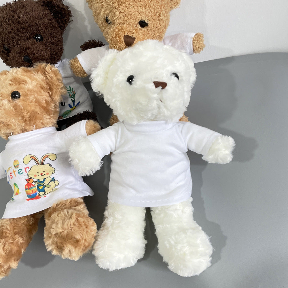 30pcs Cute Teddy Bears with removable Blank Sublimation Shirts