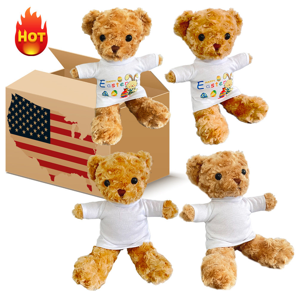 30pcs Cute Teddy Bears with removable Blank Sublimation Shirts