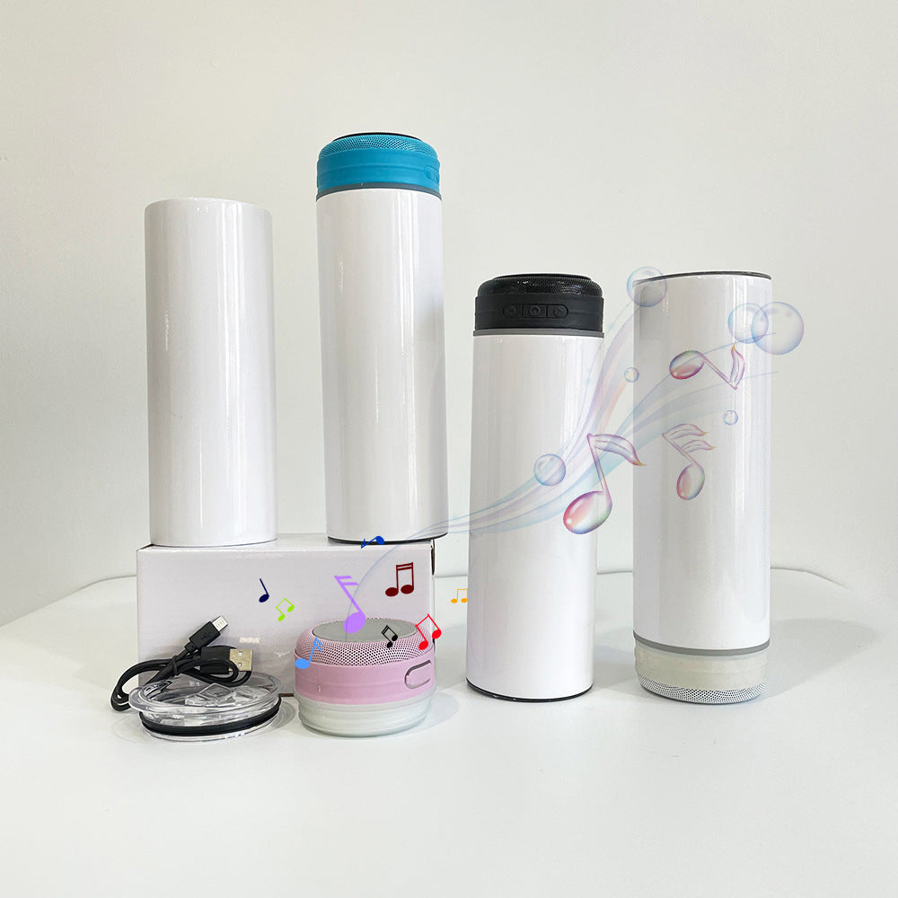 20oz Sublimation Blank Speaker Tumblers with plastic straws