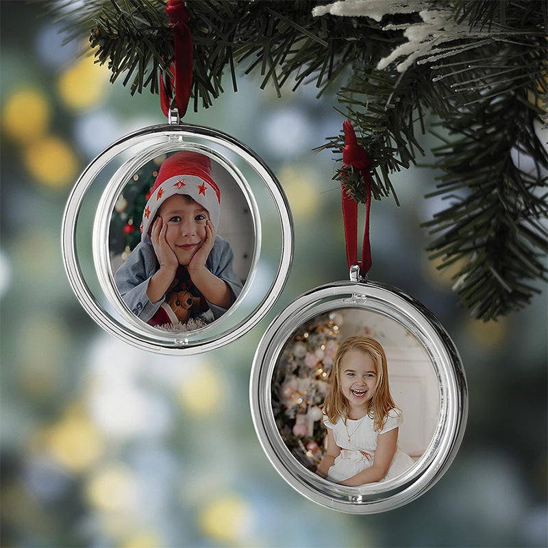 New Design Sublimation Christmas Ornament Circular Spin Blank Cardstock DIY Christmas pendant