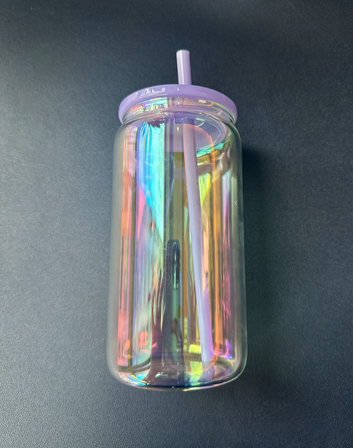 16oz rainbow iridescent glass cans for sublimation and uv dtf wraps