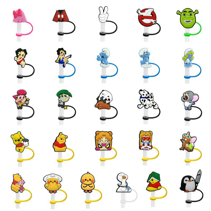 Cute Silicone Shoes Straw Cap Cover Straw Toppers-930pcs