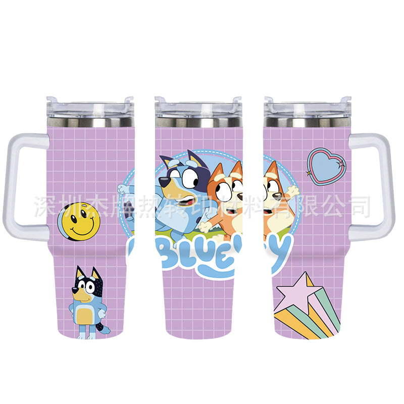 40oz bluey dog double wall stainless steel quencher tumbler