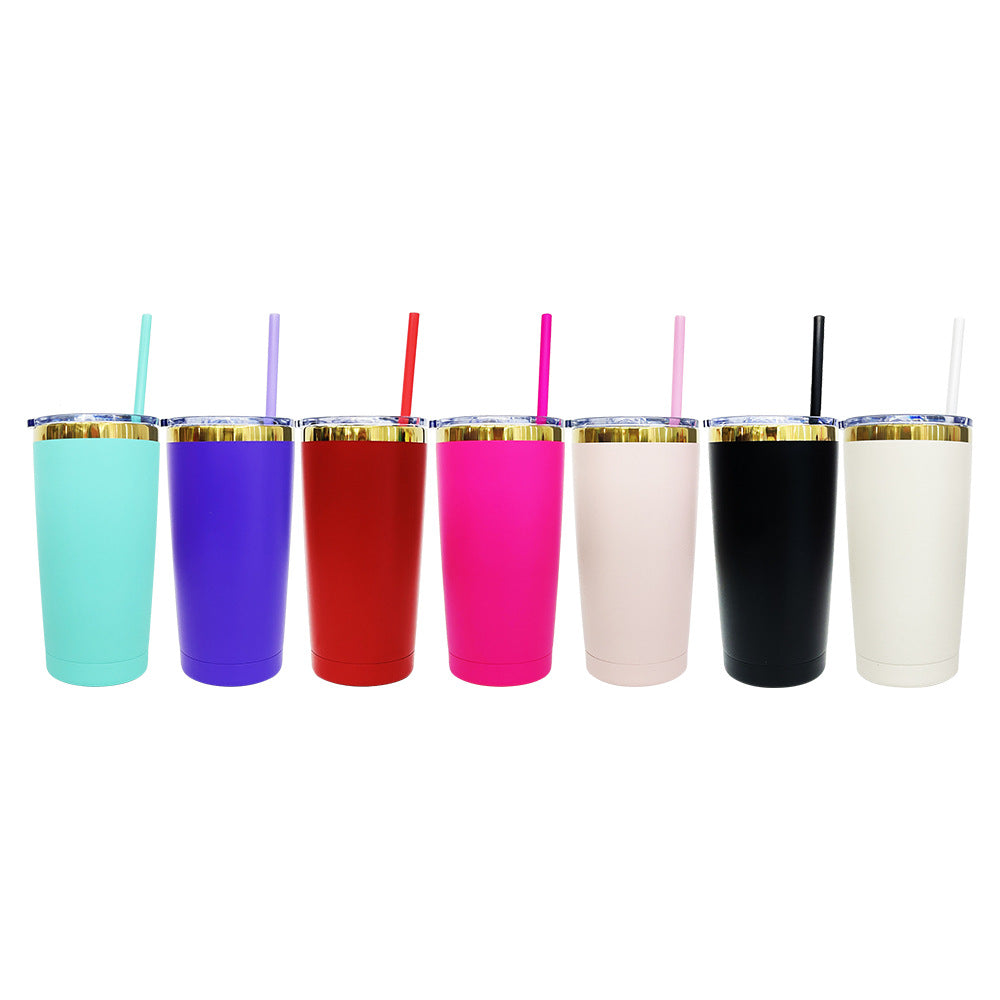 USA RTS 20oz Gold Plated Powder Coat Tapered Regular Tumbler for Laser Engraving-25PCS