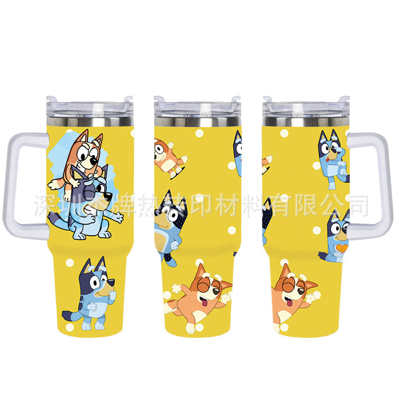 40oz bluey dog double wall stainless steel quencher tumbler