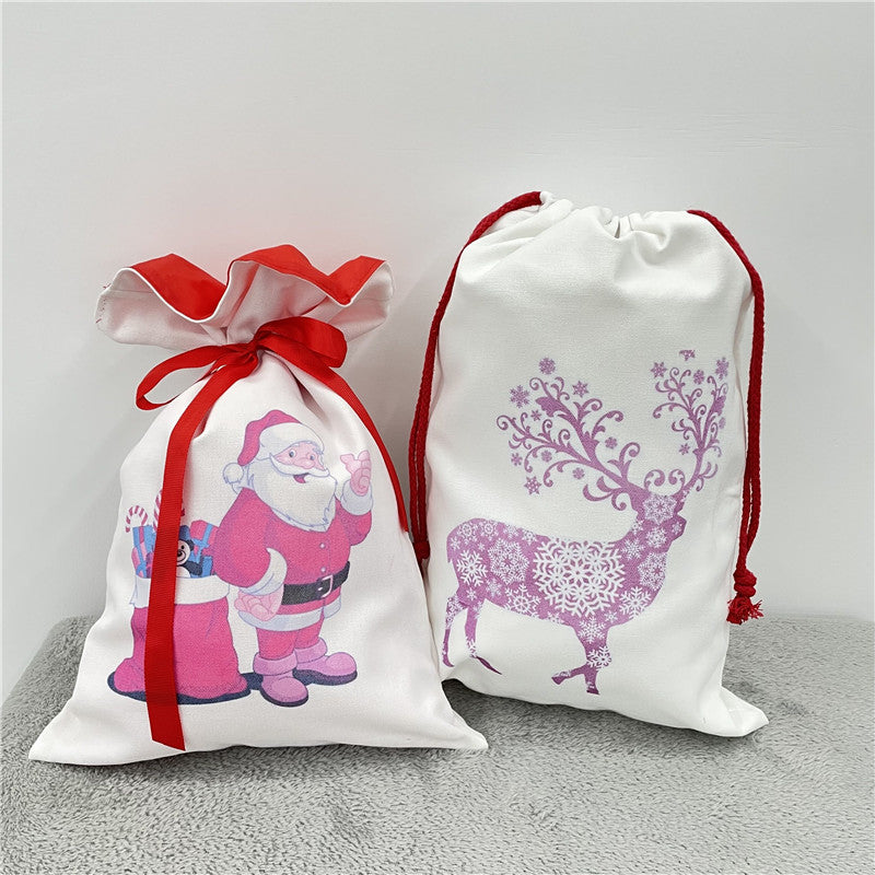 RTS USA_White Color Blank Sublimation Christmas Gift Santa Bags- 50pcs