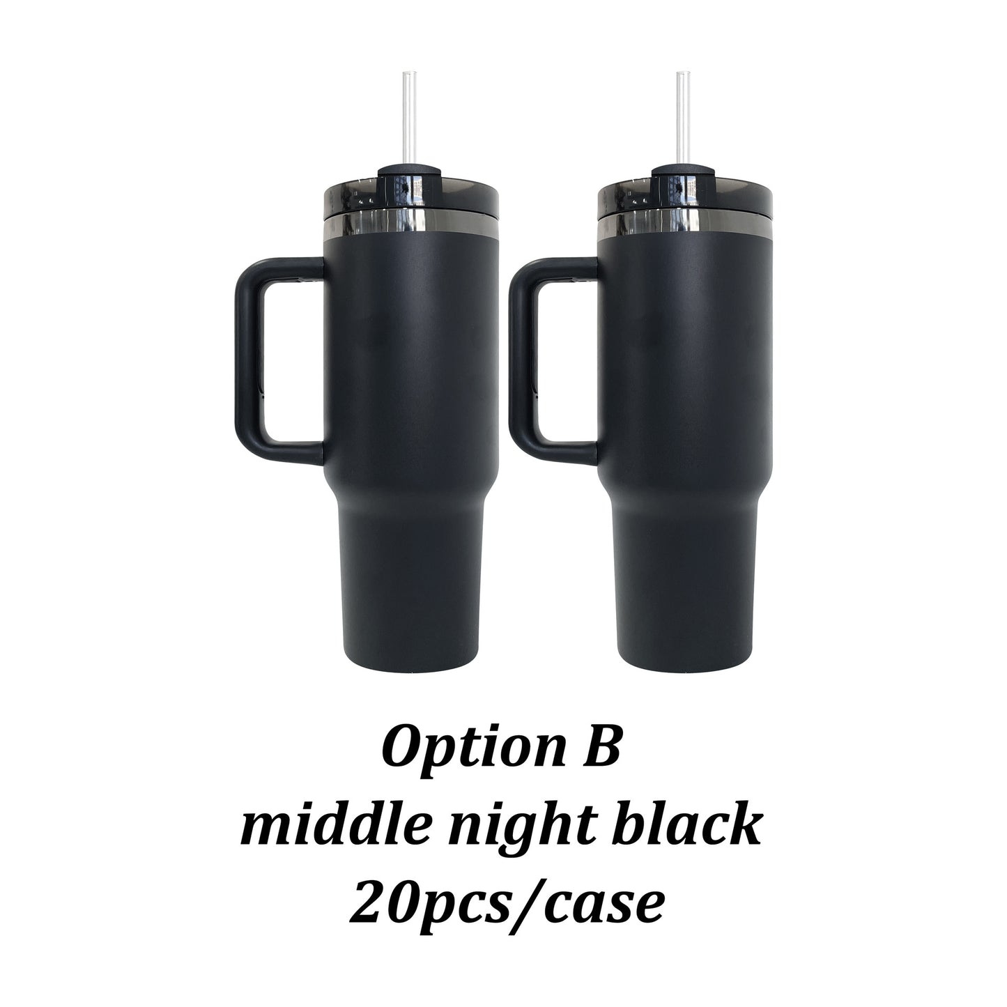 40oz Black Plated Powder Coat H2.0 Quencher Tumbler for Laser Engraving-20Pcs