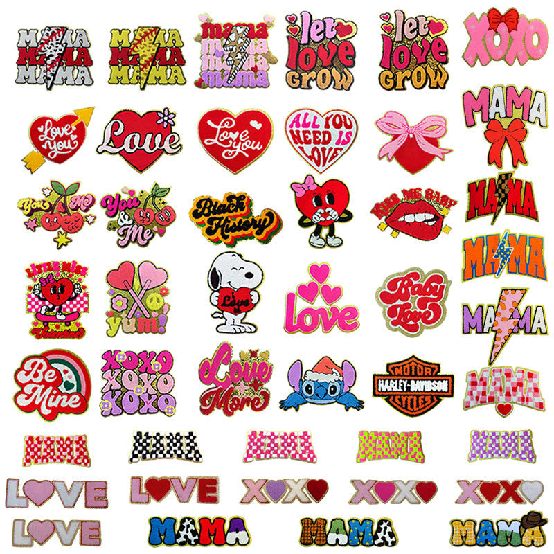 Chenille Ironed Patches -80pcs