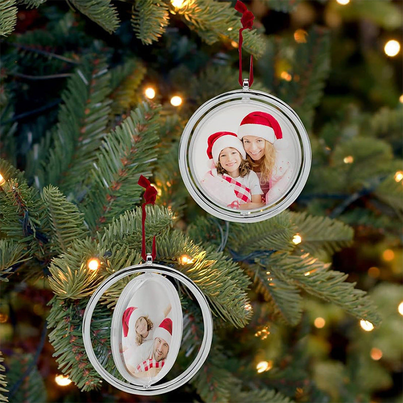 New Design Sublimation Christmas Ornament Circular Spin Blank Cardstock DIY Christmas pendant