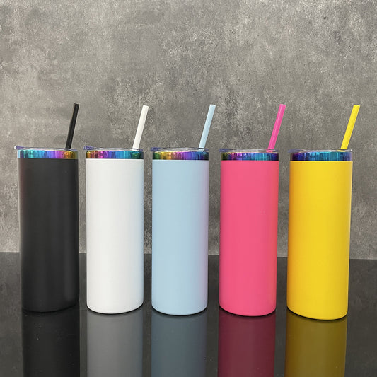 20oz rainbow underneath powder coated stainless steel straight tumblers -25pcs