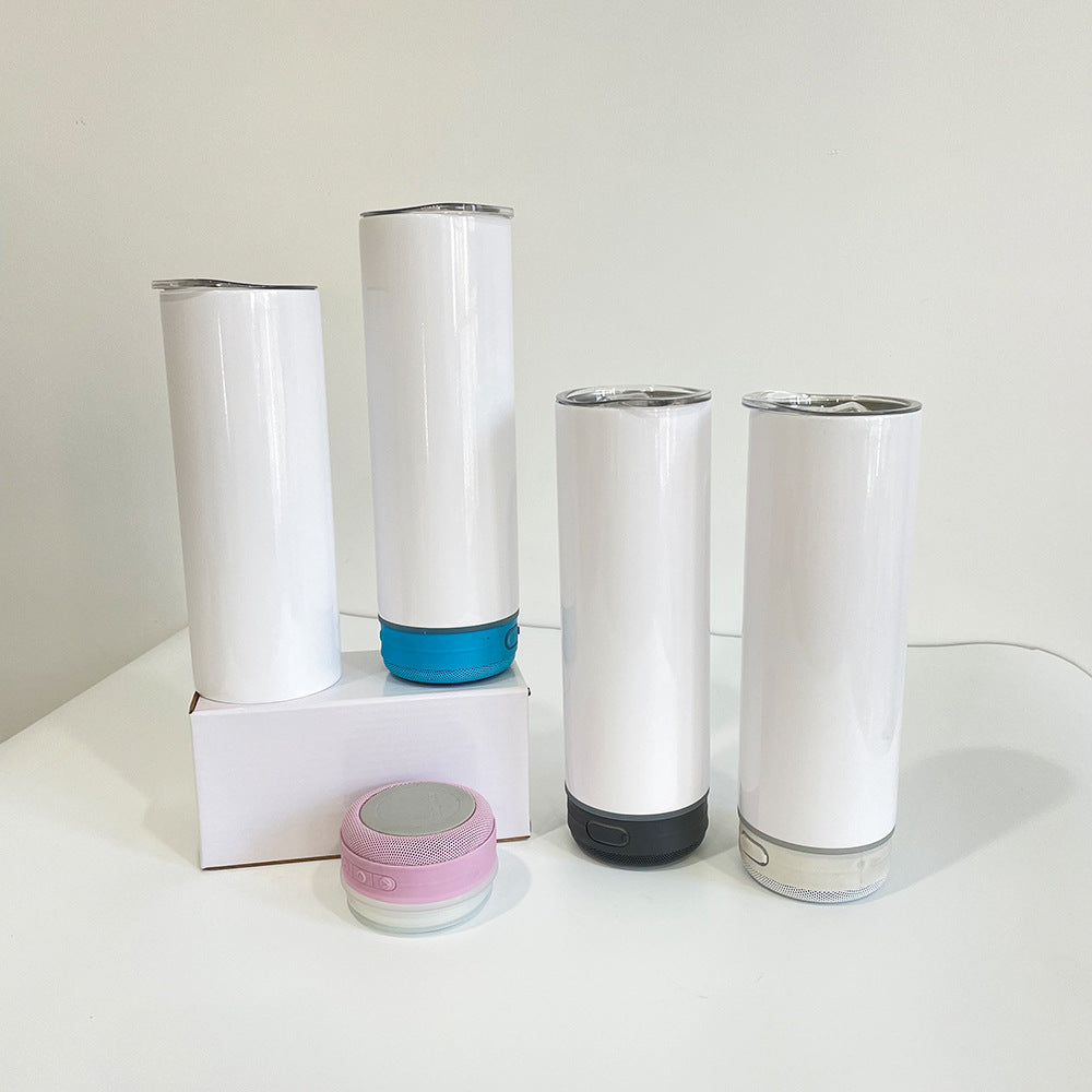 20oz Sublimation Blank Speaker Tumblers with plastic straws