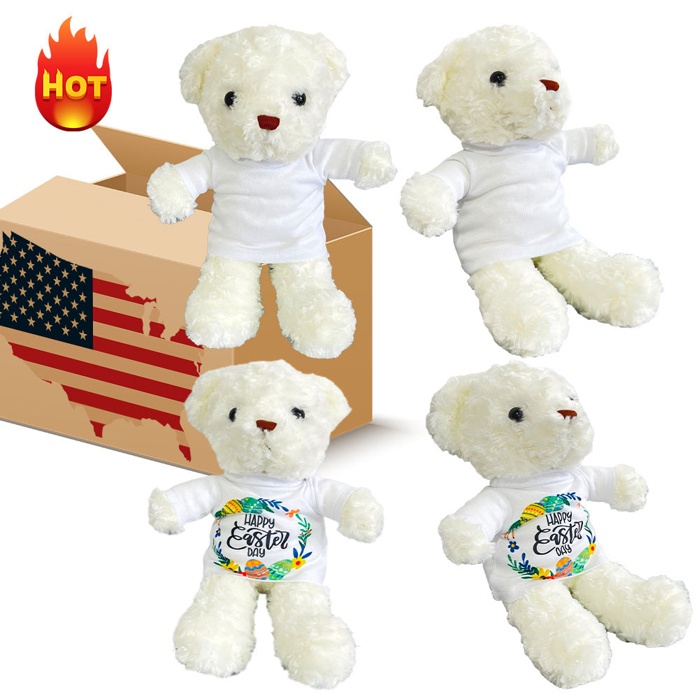 30pcs Cute Teddy Bears with removable Blank Sublimation Shirts