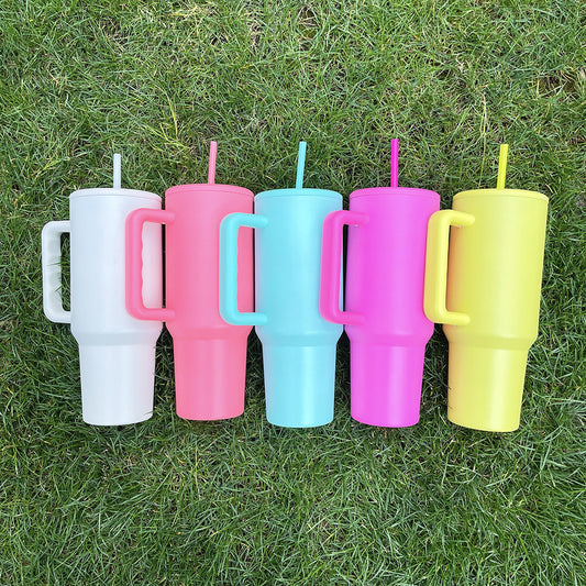 40oz Sublimation Matte Adventure Quencher Reusable Insulated Stainless Steel Tumbler with Sealed Lids Handle and Straw-25pcs